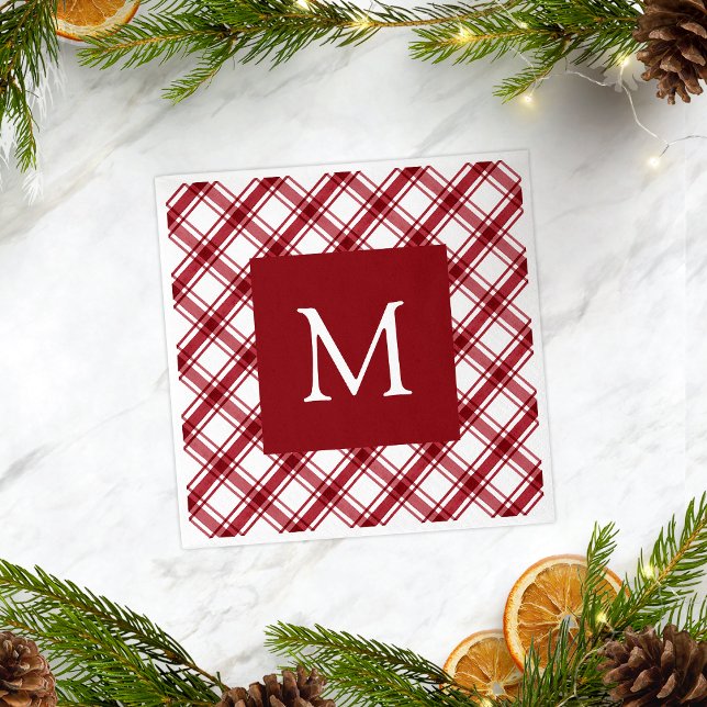 Serviette En Papier Monogramme rouge (Red Monogram Napkins
)