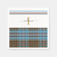 Monogramme Script Plaid Tartan Clan Anderson Party