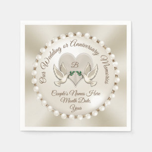 Serviette En Papier Monogramme, Serviettes Mariage personnalisées