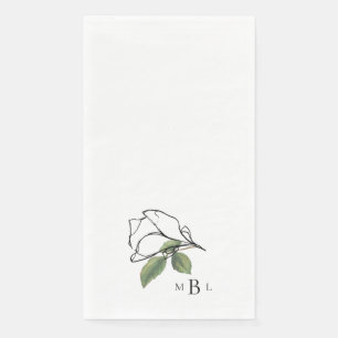 Serviette En Papier Monogramme simple contemporain de tige dessinée à