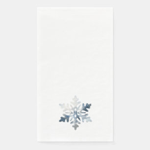 Serviette En Papier Monogramme simple Icy Blue Watercolor