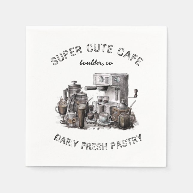 serviette en papier monogramme vintage (Devant)