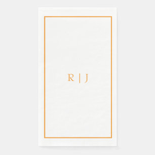 Serviette En Papier Monogrammes Orange Citrouille Mariage Automne