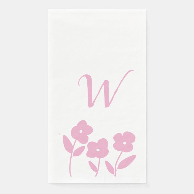 Serviette En Papier Monographie de la coupe Floral Rose (Devant)