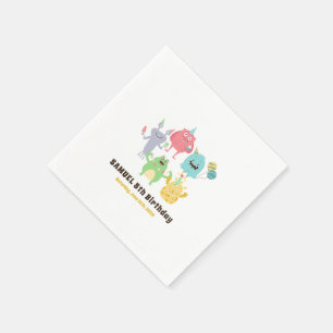 Serviette En Papier Monster coloré thème Anniversaire de enfant fête