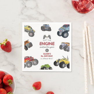 Serviette En Papier Monster truck, boy any age birthday