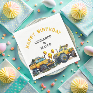 Serviette En Papier Monster Truck Jungle Boys Joyeux anniversaire