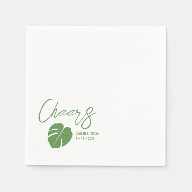 Serviette En Papier Monstera Mini ・ Cocktail Chic Napkin ・ Tropical (Devant)