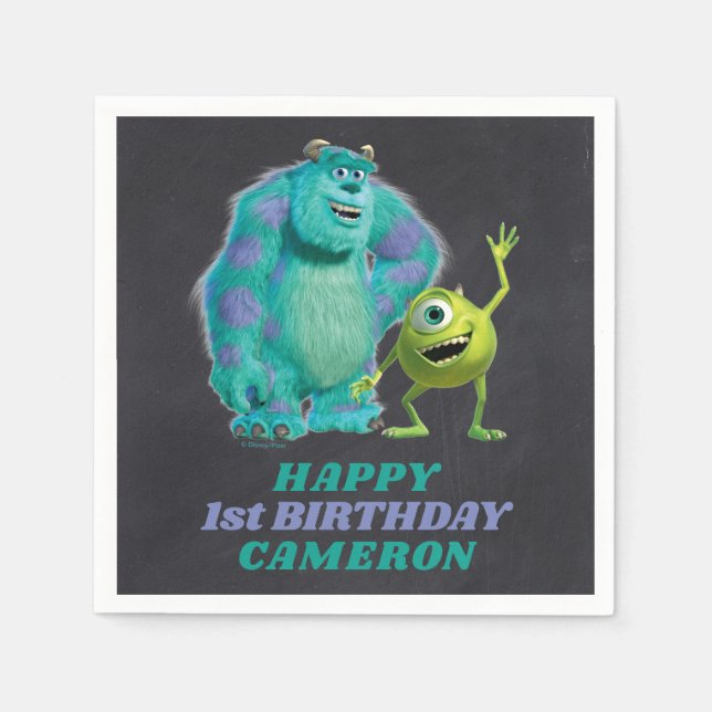 Serviette En Papier Monsters Inc. 1er anniversaire (Devant)