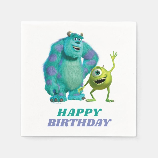 Serviette En Papier Monsters Inc. Joyeux anniversaire (Devant)