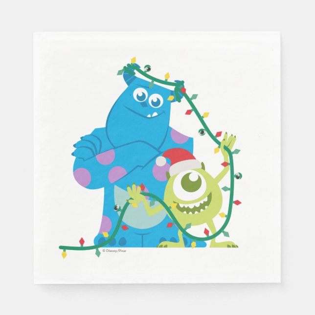 Serviette En Papier Monsters Inc. | Noël - Sulley & Mike (Devant)