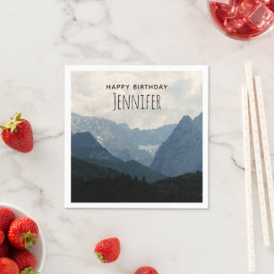 Serviette En Papier Montagnes alpines Nature Photo Pays Anniversaire