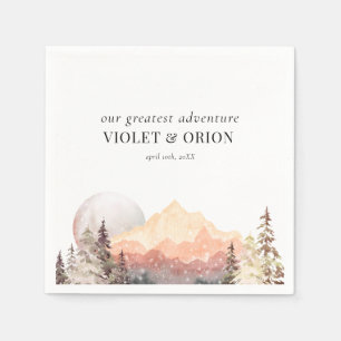 Serviette En Papier Montagnes Désert Rustique Mariage