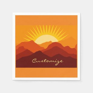 Serviette En Papier Montagnes du désert Coucher du soleil Thunder_Cove