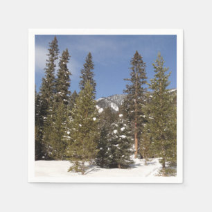 Serviette En Papier Montana Mountain Trails in Winter Landcape Photo