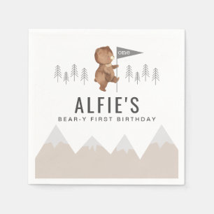 Serviette En Papier Monts de l'ours Premier anniversaire