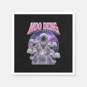 SERVIETTE EN PAPIER MOO-DENG LE BÉBÉ HIPPOPOTAME PYGMÉE FAMOUS MOO-DEN