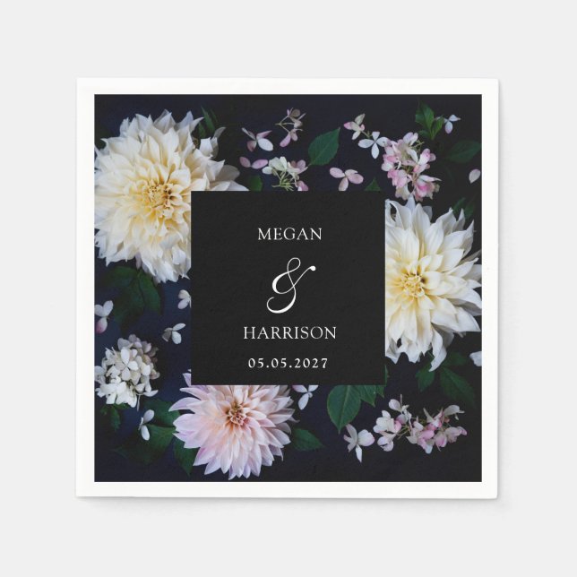 Serviette En Papier Moody Dahlia Floral (Devant)