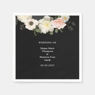 Serviette En Papier Moody Peonies et Anemones Mariage en fleurs