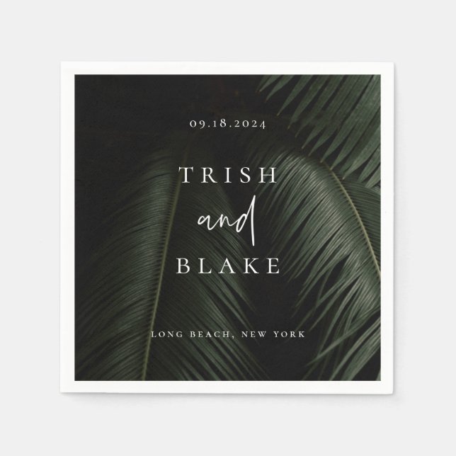 Serviette En Papier Moody Tropics Mariage (Devant)