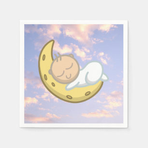 Serviette En Papier Moon Baby Design