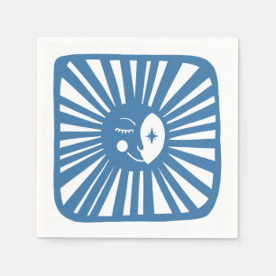 Serviette En Papier Moon Glow Boho Modern Cute Baby shower personnalis