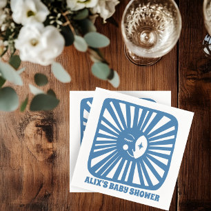 Serviette En Papier Moon Glow Boho Modern Cute Baby shower personnalis