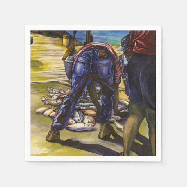 Serviette En Papier Morning's Catch, Harbour Island (Devant)