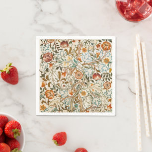 Serviette En Papier Morris Acanthus Floral Crewel Motif de broderie
