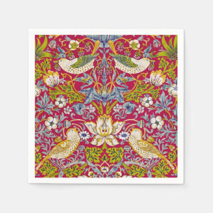 Serviette En Papier Morris Red Arrière - plan Strawberry Thief Motif