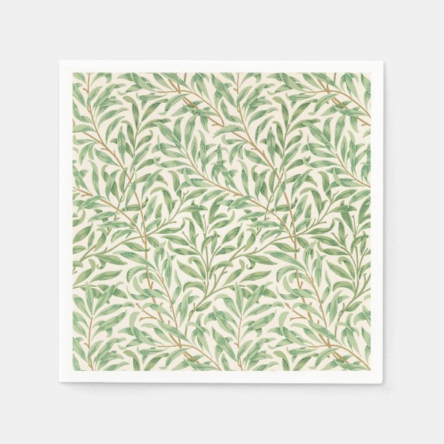 Serviette En Papier Morris - Saule d'antiquité feuilles & Branches Mot (Devant)