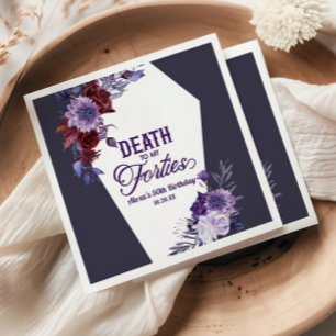 Serviette En Papier Mort à mes quarante Floral 50e Anniversaire