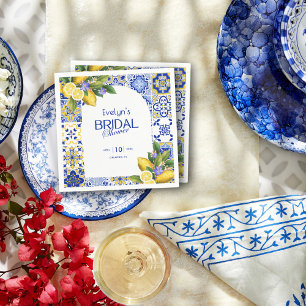 Serviette En Papier Mosaïque italienne Fête des mariées citrons carrea