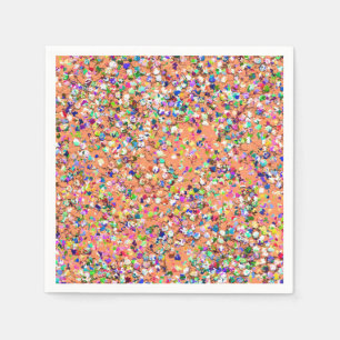Serviette En Papier Mosaïque multicolore Parties scintillant moderne 