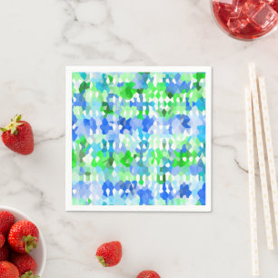 Serviette En Papier Mosaïques bleue et verte