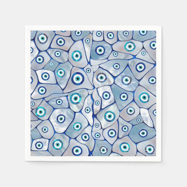 Serviette En Papier Mother of pearl Evil Eye Pattern (Devant)