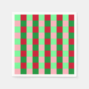 Serviette En Papier Motif à carreaux de Noël contemporain