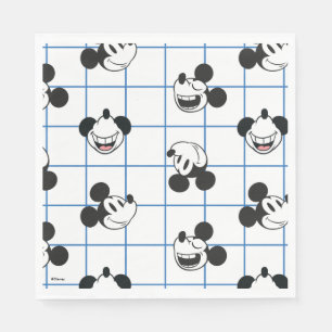 Serviette En Papier Motif à carreaux Mickey Mouse souriant classique