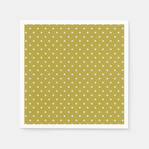Serviette En Papier Motif à pois blancs jaune moutarde 