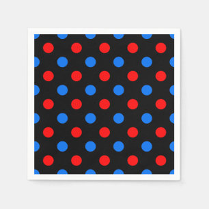 Serviette En Papier Motif à pois rouges bleus noirs 