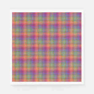 Serviette En Papier Motif Abstrait Coloré Damier