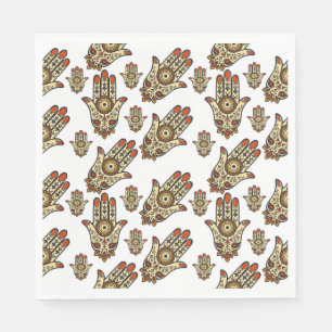 Serviette En Papier Motif abstrait de Hamsa amulette (main de Fatima)