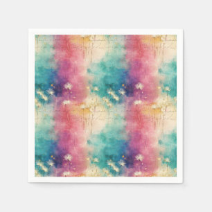 Serviette En Papier Motif Abstrait de Pissenlit Vintage (4)