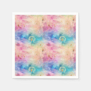 Serviette En Papier Motif Abstrait de Pissenlit Vintage (7)