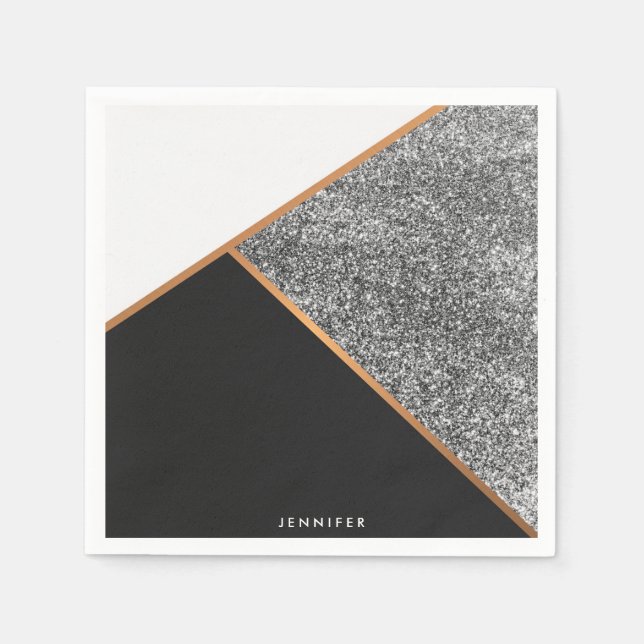 Serviette En Papier Motif Abstrait géométrique (Devant)