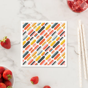 Serviette En Papier Motif abstrait géométrique rétro du milieu du sièc