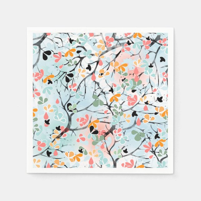 Serviette En Papier motif Abstrait, motif d'automne (Devant)