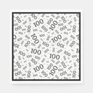 Serviette En Papier Motif aléatoire noir/blanc 100
