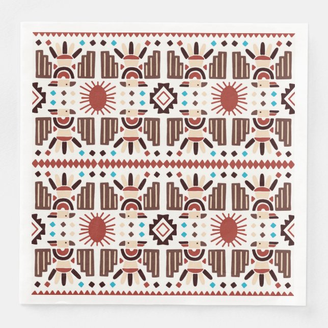 Serviette En Papier Motif amérindien (Devant)