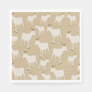 Serviette En Papier Motif animal de la ferme de chèvres